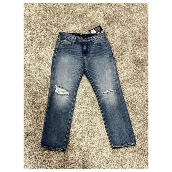 Hudson Jessi Boyfriend Jeans Womens 26 Cropped Distressed Blue NWT - Picture 4 of 14